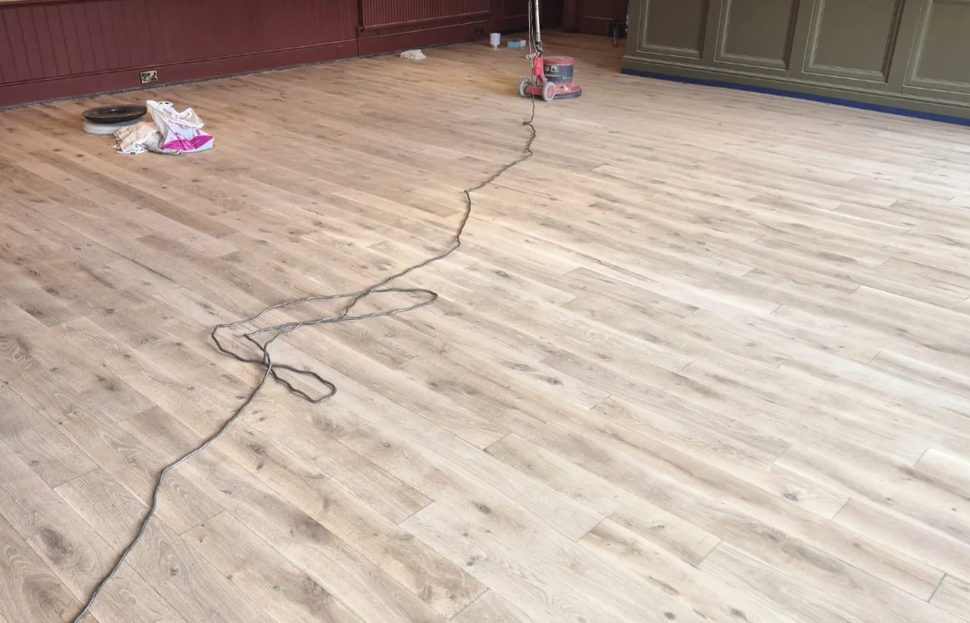 Timber floor after sanding and finishing