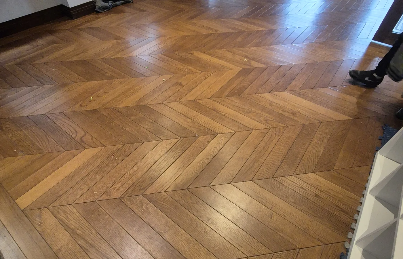 Restored herringbone floor