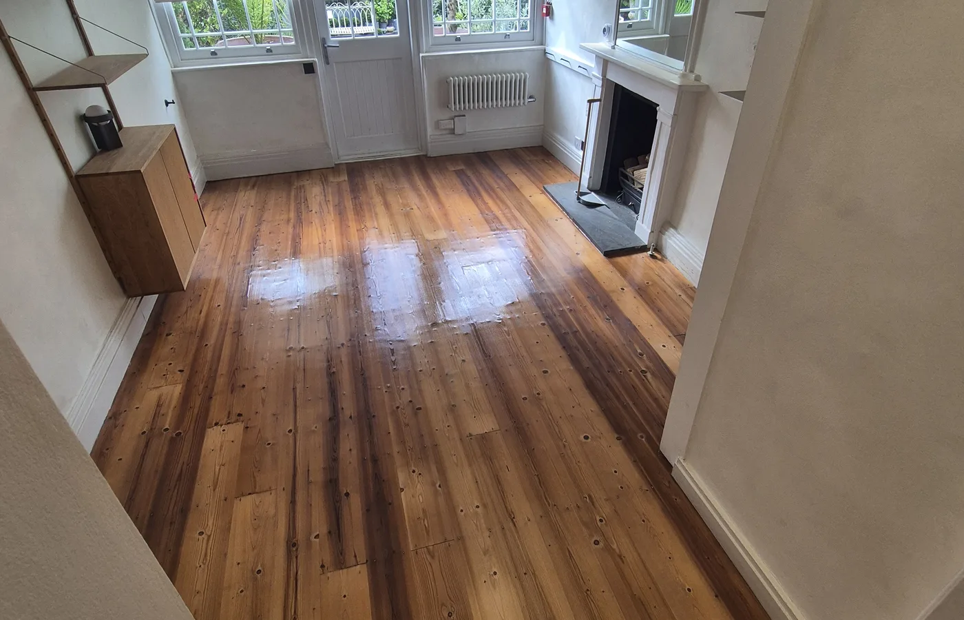 Before Pine Floor Sanding and Natural Finish